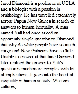 Jared Diamond Essay